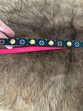 Authentic pre-owned Louis Vuitton Fuchsia Leather Belt with Gold Studs - Women
